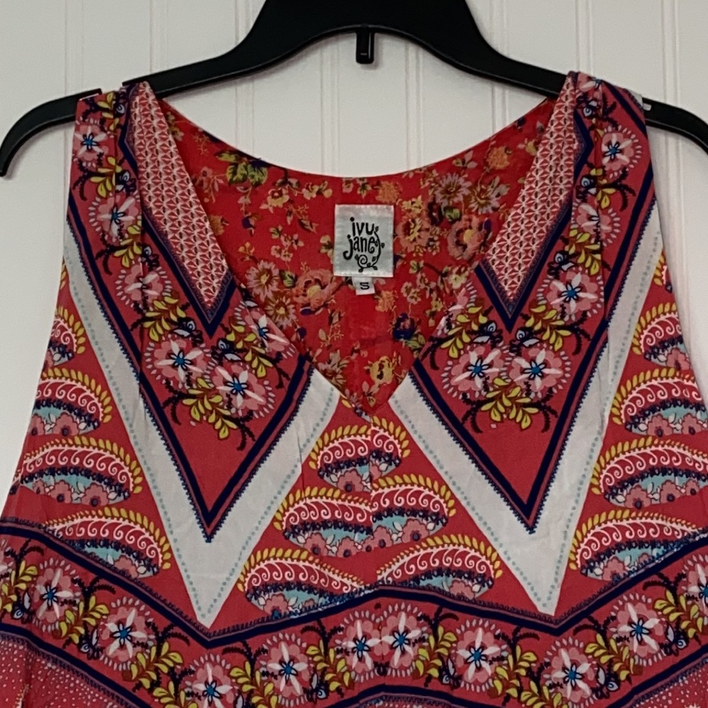 3/$25 Ivy Jane Pink Boho Lace Tank Top Size S - Picture 3 of 5
